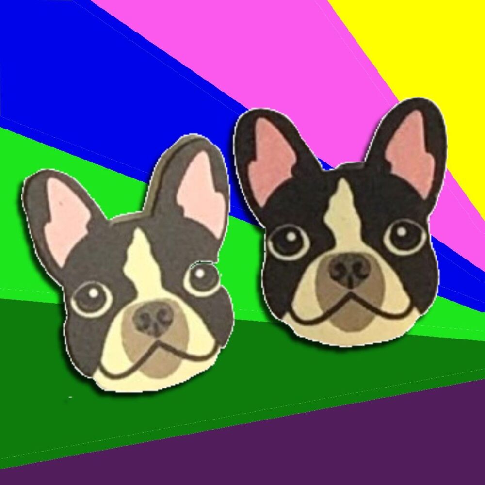 Frenchie or Boston Dog Earrings Stud Earrings Cute